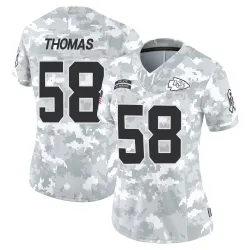 Women's Derrick Thomas Kansas City Chiefs No.58 Limited 2024 Salute to Service Jersey - Arctic Camo