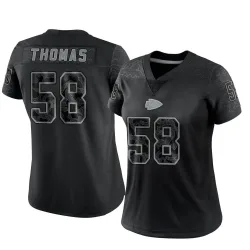 Women's Derrick Thomas Kansas City Chiefs No.58 Limited Reflective Jersey - Black
