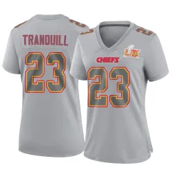 Women's Drue Tranquill Kansas City Chiefs No.23 Game Atmosphere Fashion Super Bowl LIX Jersey - Gray