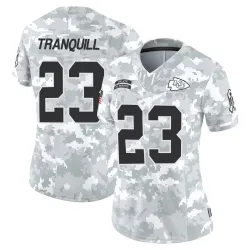 Women's Drue Tranquill Kansas City Chiefs No.23 Limited 2024 Salute to Service Jersey - Arctic Camo