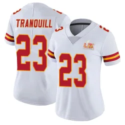 Women's Drue Tranquill Kansas City Chiefs No.23 Limited Vapor Untouchable Super Bowl LIX Jersey - White