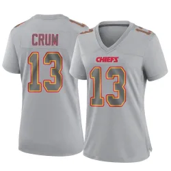 Women's Dustin Crum Kansas City Chiefs No.13 Game Atmosphere Fashion Jersey - Gray