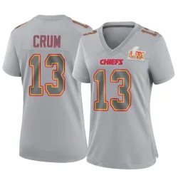 Women's Dustin Crum Kansas City Chiefs No.13 Game Atmosphere Fashion Super Bowl LIX Jersey - Gray