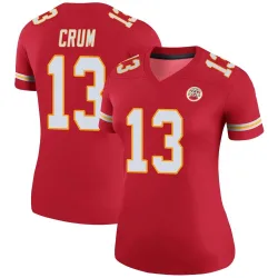 Women's Dustin Crum Kansas City Chiefs No.13 Legend Color Rush Jersey - Red