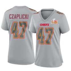 Women's Eddie Czaplicki Kansas City Chiefs No.47 Game Atmosphere Fashion Super Bowl LIX Jersey - Gray