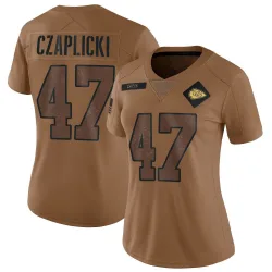 Women's Eddie Czaplicki Kansas City Chiefs No.47 Limited 2023 Salute To Service Jersey - Brown