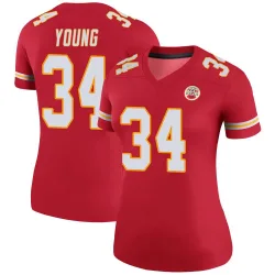 Women's Elijah Young Kansas City Chiefs No.34 Legend Color Rush Jersey - Red