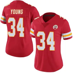 Women's Elijah Young Kansas City Chiefs No.34 Limited Team Color Vapor Untouchable Jersey - Red
