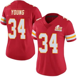 Women's Elijah Young Kansas City Chiefs No.34 Limited Team Color Vapor Untouchable Super Bowl LIX Jersey - Red