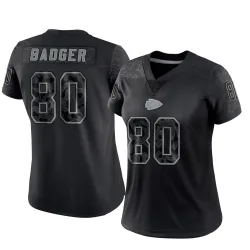 Women's Elijhah Badger Kansas City Chiefs No.80 Limited Reflective Jersey - Black