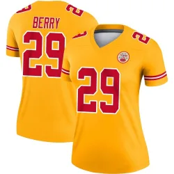 Women's Eric Berry Kansas City Chiefs No.29 Legend Inverted Jersey - Gold