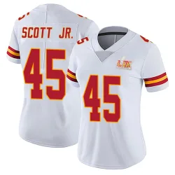 Women's Eric Scott Jr. Kansas City Chiefs No.45 Limited Vapor Untouchable Super Bowl LIX Jersey - White
