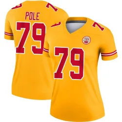 Women's Esa Pole Kansas City Chiefs No.79 Legend Inverted Jersey - Gold