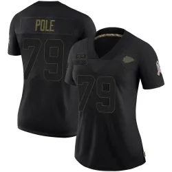 Women's Esa Pole Kansas City Chiefs No.79 Limited 2020 Salute To Service Jersey - Black