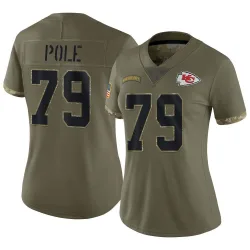 Women's Esa Pole Kansas City Chiefs No.79 Limited 2022 Salute To Service Jersey - Olive