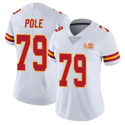 Women's Esa Pole Kansas City Chiefs No.79 Limited Vapor Untouchable Super Bowl LIX Jersey - White