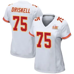 Women's Ethan Driskell Kansas City Chiefs No.75 Game Super Bowl LIX Jersey - White