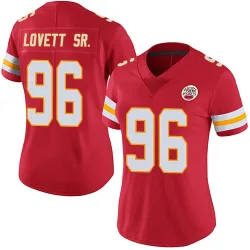 Women's Fabien Lovett Sr. Kansas City Chiefs No.96 Limited Team Color Vapor Untouchable Jersey - Red