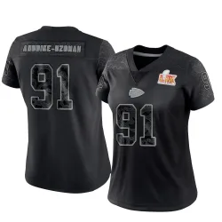 Women's Felix Anudike-Uzomah Kansas City Chiefs No.91 Limited Reflective Super Bowl LIX Jersey - Black
