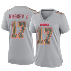 Women's Gardner Minshew Kansas City Chiefs No.17 Game Atmosphere Fashion Jersey - Gray