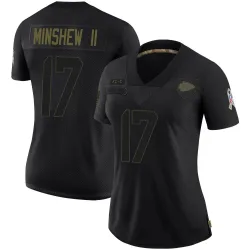 Women's Gardner Minshew Kansas City Chiefs No.17 Limited 2020 Salute To Service Jersey - Black