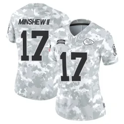 Women's Gardner Minshew Kansas City Chiefs No.17 Limited 2024 Salute to Service Jersey - Arctic Camo
