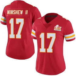 Women's Gardner Minshew Kansas City Chiefs No.17 Limited Team Color Vapor Untouchable Super Bowl LIX Jersey - Red