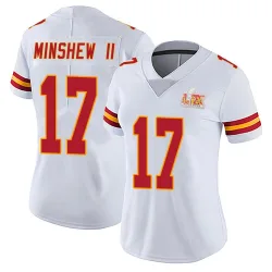 Women's Gardner Minshew Kansas City Chiefs No.17 Limited Vapor Untouchable Super Bowl LIX Jersey - White