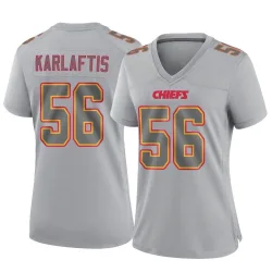 Women's George Karlaftis Kansas City Chiefs No.56 Game Atmosphere Fashion Jersey - Gray