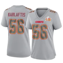 Women's George Karlaftis Kansas City Chiefs No.56 Game Atmosphere Fashion Super Bowl LIX Jersey - Gray
