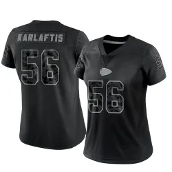 Women's George Karlaftis Kansas City Chiefs No.56 Limited Reflective Jersey - Black