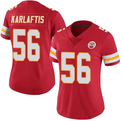 Women's George Karlaftis Kansas City Chiefs No.56 Limited Team Color Vapor Untouchable Jersey - Red