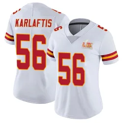 Women's George Karlaftis Kansas City Chiefs No.56 Limited Vapor Untouchable Super Bowl LIX Jersey - White