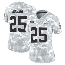 Women's Glendon Miller Kansas City Chiefs No.25 Limited 2024 Salute to Service Jersey - Arctic Camo