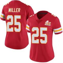 Women's Glendon Miller Kansas City Chiefs No.25 Limited Team Color Vapor Untouchable Super Bowl LIX Jersey - Red