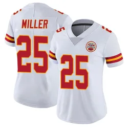 Women's Glendon Miller Kansas City Chiefs No.25 Limited Vapor Untouchable Jersey - White