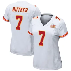 Women's Harrison Butker Kansas City Chiefs No.7 Game Super Bowl LIX Jersey - White