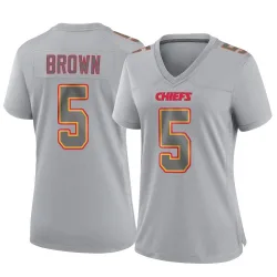 Women's Hollywood Brown Kansas City Chiefs No.5 Game Atmosphere Fashion Jersey - Gray