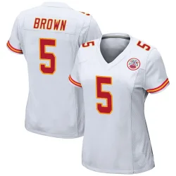 Women's Hollywood Brown Kansas City Chiefs No.5 Game Jersey - White