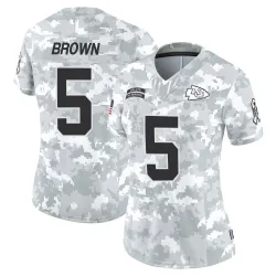 Women's Hollywood Brown Kansas City Chiefs No.5 Limited 2024 Salute to Service Jersey - Arctic Camo