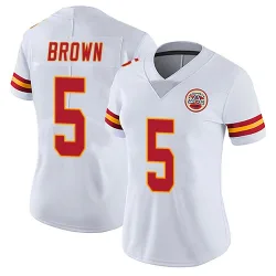 Women's Hollywood Brown Kansas City Chiefs No.5 Limited Vapor Untouchable Jersey - White