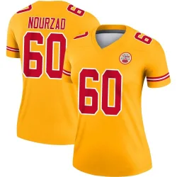 Women's Hunter Nourzad Kansas City Chiefs No.60 Legend Inverted Jersey - Gold