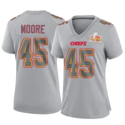 Women's Isaiah Moore Kansas City Chiefs No.45 Game Atmosphere Fashion Super Bowl LIX Jersey - Gray