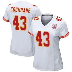 Women's Jack Cochrane Kansas City Chiefs No.43 Game Jersey - White