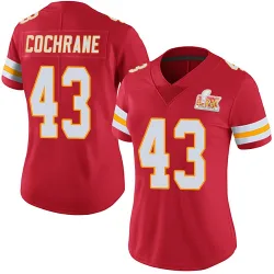 Women's Jack Cochrane Kansas City Chiefs No.43 Limited Team Color Vapor Untouchable Super Bowl LIX Jersey - Red