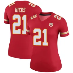 Women's Jaden Hicks Kansas City Chiefs No.21 Legend Color Rush Jersey - Red