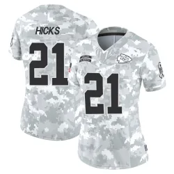 Women's Jaden Hicks Kansas City Chiefs No.21 Limited 2024 Salute to Service Jersey - Arctic Camo