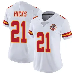 Women's Jaden Hicks Kansas City Chiefs No.21 Limited Vapor Untouchable Jersey - White