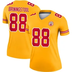 Women's Jake Briningstool Kansas City Chiefs No.88 Legend Inverted Jersey - Gold