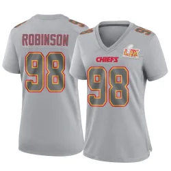 Women's Janarius Robinson Kansas City Chiefs No.98 Game Atmosphere Fashion Super Bowl LIX Jersey - Gray